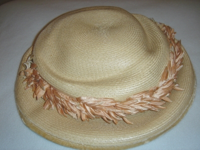 Cute Pink straw vintage hat