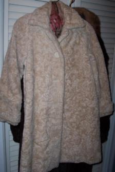 Small Beige Faux Persian Lamb Coat