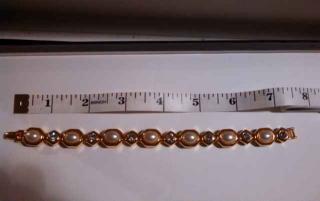 Gold Pearl Crystal Bracelet