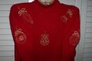 St John Red Holiday Ornament Sweatshirt - Small 1