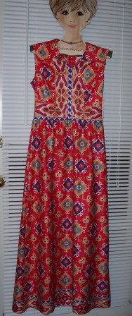Red Abstract Print Shift Dress size 10